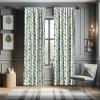Ambesonne Botanical Curtains, Vintage Floral Pattern with Detailed Exotic Leaves from Different Trees, Window Treatments 2 Panel Set for Living Room Bedroom, Pair of – 28″ x 84″, Green and Ivory(Green Black)