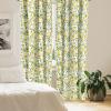 Ambesonne Botanical Curtains, Vintage Floral Pattern with Detailed Exotic Leaves from Different Trees, Window Treatments 2 Panel Set for Living Room Bedroom, Pair of – 28″ x 84″, Green and Ivory(Green Fern)
