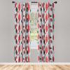 Ambesonne Botanical Curtains, Watercolor Fall Branches and Geometric Mid Century Modern Autumnal Art, Window Treatments 2 Panel Set for Living Room Bedroom, Pair of – 28″ x 84″, Forest Green Rust Tan(Red Black)