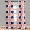 Ambesonne Botanical Curtains, Watercolor Fall Branches and Geometric Mid Century Modern Autumnal Art, Window Treatments 2 Panel Set for Living Room Bedroom, Pair of – 28″ x 84″, Forest Green Rust Tan(Blue and Pink)