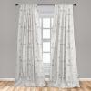 Ambesonne Botanical Curtains, Watercolor Fall Branches and Geometric Mid Century Modern Autumnal Art, Window Treatments 2 Panel Set for Living Room Bedroom, Pair of – 28″ x 84″, Forest Green Rust Tan(Vermilion Grey)