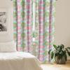 Ambesonne Botanical Curtains, Watercolor Fall Branches and Geometric Mid Century Modern Autumnal Art, Window Treatments 2 Panel Set for Living Room Bedroom, Pair of – 28″ x 84″, Forest Green Rust Tan(Fern Green)