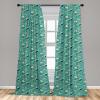 Ambesonne Botanical Curtains, Watercolor Fall Branches and Geometric Mid Century Modern Autumnal Art, Window Treatments 2 Panel Set for Living Room Bedroom, Pair of – 28″ x 84″, Forest Green Rust Tan(Turquoise)