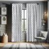 Ambesonne Botanical Curtains, Watercolor Fall Branches and Geometric Mid Century Modern Autumnal Art, Window Treatments 2 Panel Set for Living Room Bedroom, Pair of – 28″ x 84″, Forest Green Rust Tan(Grey and Black)