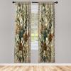 Ambesonne Botanical Curtains, Watercolor Fall Branches and Geometric Mid Century Modern Autumnal Art, Window Treatments 2 Panel Set for Living Room Bedroom, Pair of – 28″ x 84″, Forest Green Rust Tan(Dark Teal Cinnamon Umber)