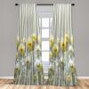 Ambesonne Botanical Curtains, Watercolor Fall Branches and Geometric Mid Century Modern Autumnal Art, Window Treatments 2 Panel Set for Living Room Bedroom, Pair of – 28″ x 84″, Forest Green Rust Tan(Pale Mustard and Grey Teal)
