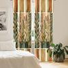 Ambesonne Botanical Curtains, Watercolor Fall Branches and Geometric Mid Century Modern Autumnal Art, Window Treatments 2 Panel Set for Living Room Bedroom, Pair of – 28″ x 84″, Forest Green Rust Tan(Forest Green Rust Tan)