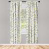 Ambesonne Botanical Curtains, Watercolor Fall Branches and Geometric Mid Century Modern Autumnal Art, Window Treatments 2 Panel Set for Living Room Bedroom, Pair of – 28″ x 84″, Forest Green Rust Tan(White Yellow)
