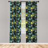 Ambesonne Botanical Curtains, Watercolor Fall Branches and Geometric Mid Century Modern Autumnal Art, Window Treatments 2 Panel Set for Living Room Bedroom, Pair of – 28″ x 84″, Forest Green Rust Tan(Turquoise Yellow)