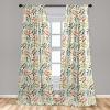 Ambesonne Botanical Curtains, Watercolor Fall Branches and Geometric Mid Century Modern Autumnal Art, Window Treatments 2 Panel Set for Living Room Bedroom, Pair of – 28″ x 84″, Forest Green Rust Tan(Orange)