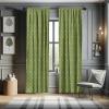 Ambesonne Botanical Curtains, Watercolor Fall Branches and Geometric Mid Century Modern Autumnal Art, Window Treatments 2 Panel Set for Living Room Bedroom, Pair of – 28″ x 84″, Forest Green Rust Tan(Olive Green)