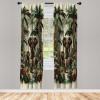 Ambesonne Botanical Curtains, Watercolor Fall Branches and Geometric Mid Century Modern Autumnal Art, Window Treatments 2 Panel Set for Living Room Bedroom, Pair of – 28″ x 84″, Forest Green Rust Tan(Jade Green Caramel Ruby)