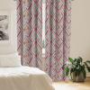 Ambesonne Botanical Curtains, Watercolor Fall Branches and Geometric Mid Century Modern Autumnal Art, Window Treatments 2 Panel Set for Living Room Bedroom, Pair of – 28″ x 84″, Forest Green Rust Tan(Purple Teal)