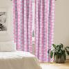 Ambesonne Botanical Curtains, Watercolor Fall Branches and Geometric Mid Century Modern Autumnal Art, Window Treatments 2 Panel Set for Living Room Bedroom, Pair of – 28″ x 84″, Forest Green Rust Tan(Blue Pink)