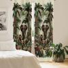 Ambesonne Botanical Curtains, Watercolor Fall Branches and Geometric Mid Century Modern Autumnal Art, Window Treatments 2 Panel Set for Living Room Bedroom, Pair of – 28″ x 84″, Forest Green Rust Tan(Jade Green Caramel Ruby)