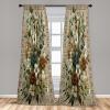 Ambesonne Botanical Curtains, Watercolor Fall Branches and Geometric Mid Century Modern Autumnal Art, Window Treatments 2 Panel Set for Living Room Bedroom, Pair of – 28″ x 84″, Forest Green Rust Tan(Dark Teal Cinnamon Umber)