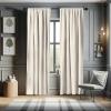 Ambesonne Botanical Curtains, Watercolor Fall Branches and Geometric Mid Century Modern Autumnal Art, Window Treatments 2 Panel Set for Living Room Bedroom, Pair of – 28″ x 84″, Forest Green Rust Tan(Cream)