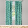 Ambesonne Botanical Curtains, Watercolor Fall Branches and Geometric Mid Century Modern Autumnal Art, Window Treatments 2 Panel Set for Living Room Bedroom, Pair of – 28″ x 84″, Forest Green Rust Tan(Turquoise)