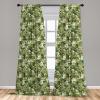 Ambesonne Botanical Curtains, Watercolor Fall Branches and Geometric Mid Century Modern Autumnal Art, Window Treatments 2 Panel Set for Living Room Bedroom, Pair of – 28″ x 84″, Forest Green Rust Tan(Green Pine)