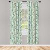 Ambesonne Botanical Curtains, Watercolor Fall Branches and Geometric Mid Century Modern Autumnal Art, Window Treatments 2 Panel Set for Living Room Bedroom, Pair of – 28″ x 84″, Forest Green Rust Tan(Green)