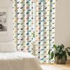 Ambesonne Botanical Curtains, Watercolor Fall Branches and Geometric Mid Century Modern Autumnal Art, Window Treatments 2 Panel Set for Living Room Bedroom, Pair of – 28″ x 84″, Forest Green Rust Tan(Multi Color)