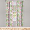 Ambesonne Botanical Curtains, Watercolor Fall Branches and Geometric Mid Century Modern Autumnal Art, Window Treatments 2 Panel Set for Living Room Bedroom, Pair of – 28″ x 84″, Forest Green Rust Tan(Fern Green)