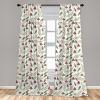 Ambesonne Botanical Curtains, Watercolor Fall Branches and Geometric Mid Century Modern Autumnal Art, Window Treatments 2 Panel Set for Living Room Bedroom, Pair of – 28″ x 84″, Forest Green Rust Tan(Green Ruby)