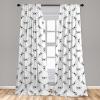 Ambesonne Botanical Curtains, Watercolor Fall Branches and Geometric Mid Century Modern Autumnal Art, Window Treatments 2 Panel Set for Living Room Bedroom, Pair of – 28″ x 84″, Forest Green Rust Tan(White and Black)