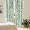 Ambesonne Botanical Curtains, Watercolor Fall Branches and Geometric Mid Century Modern Autumnal Art, Window Treatments 2 Panel Set for Living Room Bedroom, Pair of – 28″ x 84″, Forest Green Rust Tan(Green)