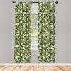 Ambesonne Botanical Curtains, Watercolor Fall Branches and Geometric Mid Century Modern Autumnal Art, Window Treatments 2 Panel Set for Living Room Bedroom, Pair of – 28″ x 84″, Forest Green Rust Tan(Green Pine)
