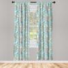 Ambesonne Botanical Curtains, Watercolor Fall Branches and Geometric Mid Century Modern Autumnal Art, Window Treatments 2 Panel Set for Living Room Bedroom, Pair of – 28″ x 84″, Forest Green Rust Tan(Seafoam Pink)