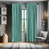 Ambesonne Botanical Curtains, Watercolor Fall Branches and Geometric Mid Century Modern Autumnal Art, Window Treatments 2 Panel Set for Living Room Bedroom, Pair of – 28″ x 84″, Forest Green Rust Tan(Turquoise)