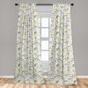 Ambesonne Botanical Curtains, Watercolor Fall Branches and Geometric Mid Century Modern Autumnal Art, Window Treatments 2 Panel Set for Living Room Bedroom, Pair of – 28″ x 84″, Forest Green Rust Tan(White Yellow)