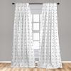 Ambesonne Botanical Curtains, Watercolor Fall Branches and Geometric Mid Century Modern Autumnal Art, Window Treatments 2 Panel Set for Living Room Bedroom, Pair of – 28″ x 84″, Forest Green Rust Tan(Black White)