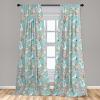 Ambesonne Botanical Curtains, Watercolor Fall Branches and Geometric Mid Century Modern Autumnal Art, Window Treatments 2 Panel Set for Living Room Bedroom, Pair of – 28″ x 84″, Forest Green Rust Tan(Seafoam Pink)