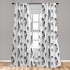 Ambesonne Botanical Curtains, Watercolor Fall Branches and Geometric Mid Century Modern Autumnal Art, Window Treatments 2 Panel Set for Living Room Bedroom, Pair of – 28″ x 84″, Forest Green Rust Tan(White and Grey)