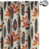 Ambesonne Botanical Curtains, Watercolor Fall Branches and Geometric Mid Century Modern Autumnal Art, Window Treatments 2 Panel Set for Living Room Bedroom, Pair of – 28″ x 84″, Forest Green Rust Tan(Ivory Ginger Dark Grey)