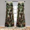 Ambesonne Botanical Curtains, Watercolor Fall Branches and Geometric Mid Century Modern Autumnal Art, Window Treatments 2 Panel Set for Living Room Bedroom, Pair of – 28″ x 84″, Forest Green Rust Tan(Jade Green Caramel Ruby)
