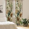 Ambesonne Botanical Curtains, Watercolor Fall Branches and Geometric Mid Century Modern Autumnal Art, Window Treatments 2 Panel Set for Living Room Bedroom, Pair of – 28″ x 84″, Forest Green Rust Tan(Dark Teal Cinnamon Umber)