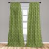 Ambesonne Botanical Curtains, Watercolor Fall Branches and Geometric Mid Century Modern Autumnal Art, Window Treatments 2 Panel Set for Living Room Bedroom, Pair of – 28″ x 84″, Forest Green Rust Tan(Olive Green)