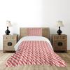 Ambesonne Candy Cane Bedspread, Red Christmas Candies Pattern with Diagonal Stripes Traditional Winter Sweets, Decorative Quilted 2 Piece Coverlet Set with Pillow Sham, Twin Size, Yellow White