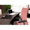 Ambesonne Candy Cane Office Chair Cover, Diagonal Red Lines Christmas Celebration Themed Geometric Arrangement, Stretchable Decorative Universal Size High Back Printed Slipcover, Orange and White