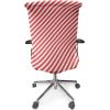 Ambesonne Candy Cane Office Chair Cover, Diagonal Red Lines Christmas Celebration Themed Geometric Arrangement, Stretchable Decorative Universal Size High Back Printed Slipcover, Orange and White