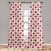 Ambesonne Cats Curtains, Modern Scandi Pattern of Kitten Love with Romantic Hearts Cartoon Design, Window Treatments 2 Panel Set for Living Room Bedroom, Pair of – 28″ x 63″, Ginger Olive Green White(White Green and Dark Pink)