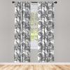 Ambesonne Cats Curtains, Modern Scandi Pattern of Kitten Love with Romantic Hearts Cartoon Design, Window Treatments 2 Panel Set for Living Room Bedroom, Pair of – 28″ x 63″, Ginger Olive Green White(White and Black)