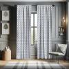 Ambesonne Cats Curtains, Modern Scandi Pattern of Kitten Love with Romantic Hearts Cartoon Design, Window Treatments 2 Panel Set for Living Room Bedroom, Pair of – 28″ x 63″, Ginger Olive Green White(White Blue)