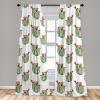Ambesonne Cats Curtains, Modern Scandi Pattern of Kitten Love with Romantic Hearts Cartoon Design, Window Treatments 2 Panel Set for Living Room Bedroom, Pair of – 28″ x 63″, Ginger Olive Green White(Orange Green)