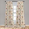 Ambesonne Cats Curtains, Modern Scandi Pattern of Kitten Love with Romantic Hearts Cartoon Design, Window Treatments 2 Panel Set for Living Room Bedroom, Pair of – 28″ x 63″, Ginger Olive Green White(Blue Burnt Sienna Mustard)