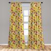 Ambesonne Cats Curtains, Modern Scandi Pattern of Kitten Love with Romantic Hearts Cartoon Design, Window Treatments 2 Panel Set for Living Room Bedroom, Pair of – 28″ x 63″, Ginger Olive Green White(Mustard Purple)