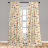 Ambesonne Cats Curtains, Modern Scandi Pattern of Kitten Love with Romantic Hearts Cartoon Design, Window Treatments 2 Panel Set for Living Room Bedroom, Pair of – 28″ x 63″, Ginger Olive Green White(Cream Orange)